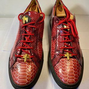 Rare Mauri - 8825 Bamako Red Patent Leather Python Sneakers Size #13